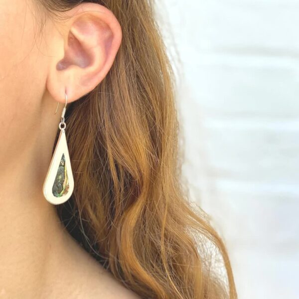 Teardrop Abalone and Mother of Pearl Drop Earrings - Image 8