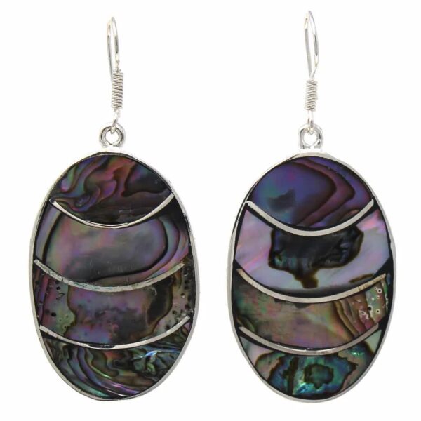 Banded Abalone Oval Earrings - Image 5