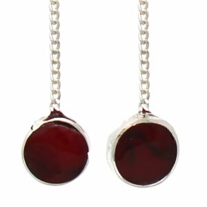 Threaded Chain Earring with Red Jasper
