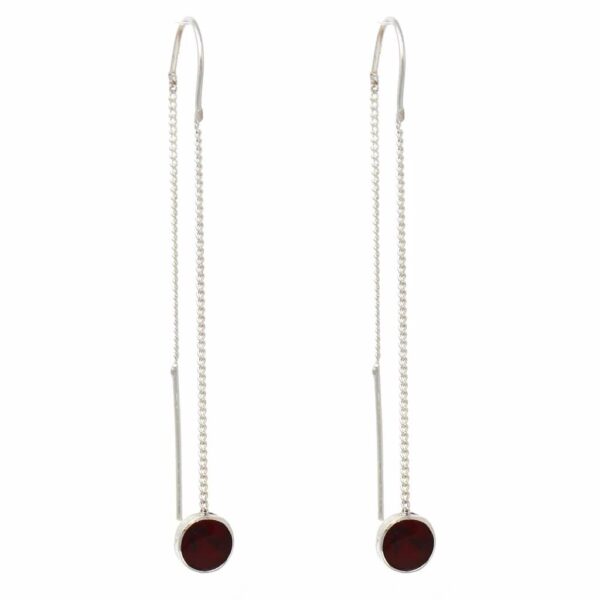 Threaded Chain Earring with Red Jasper - Image 2