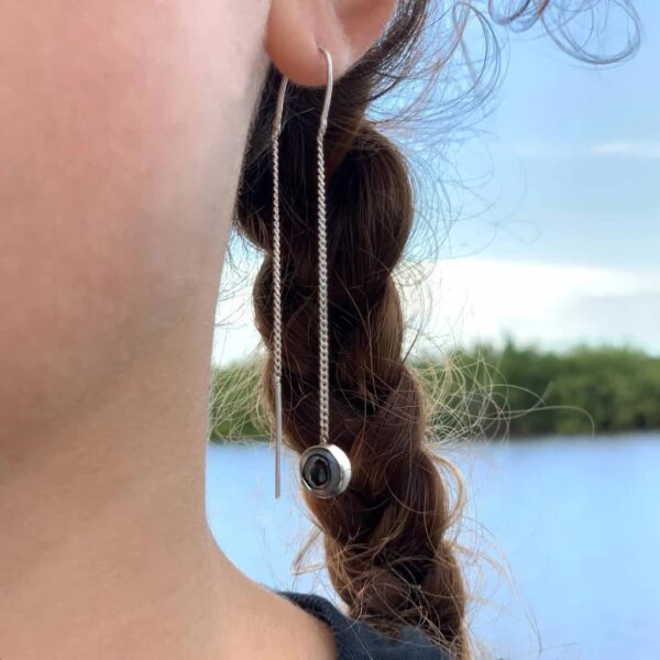 Threaded Chain Earring with Abalone