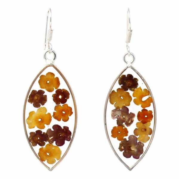 Flowers in Resin Ellipse Earrings - Image 2
