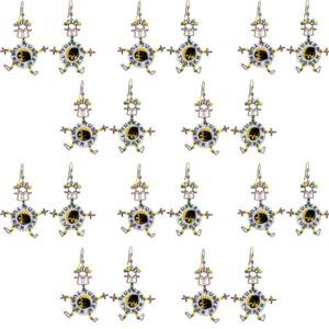 Set of 10 Dancing Tusker Dangle Earrings
