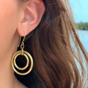 Earrings: Brass Nested Circles