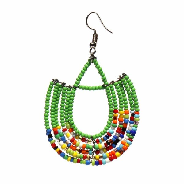 Maasai Bead Basket Dangle Earrings - Image 5