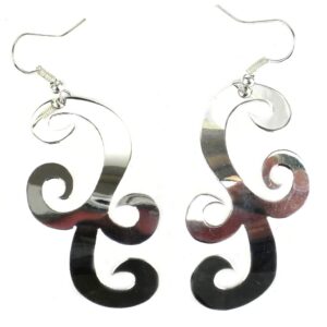 Large Silverplated Scrollwork Earrings - Artisana