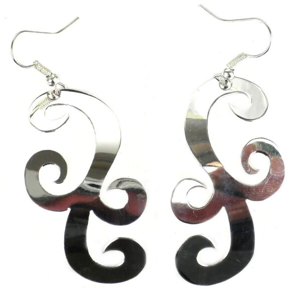 Large Silverplated Scrollwork Earrings - Artisana