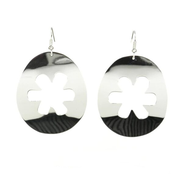 Large Silverplated Flower Cutout Earrings - Artisana
