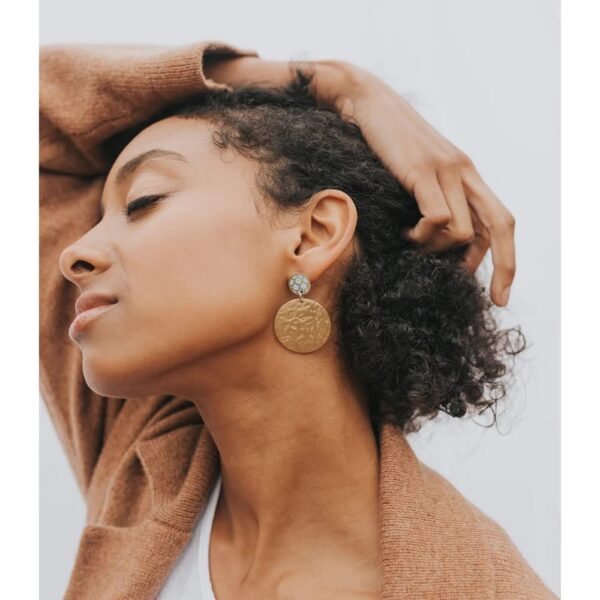 Dhavala Earrings - Gold Coin - Matr Boomie - Image 3