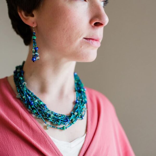 Beach Ball Earrings - Green Blue - Lucias Imports (J) - Image 3