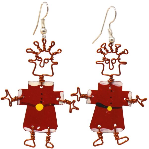 Dancing Girl Santa Earrings - Creative Alternatives - Image 3