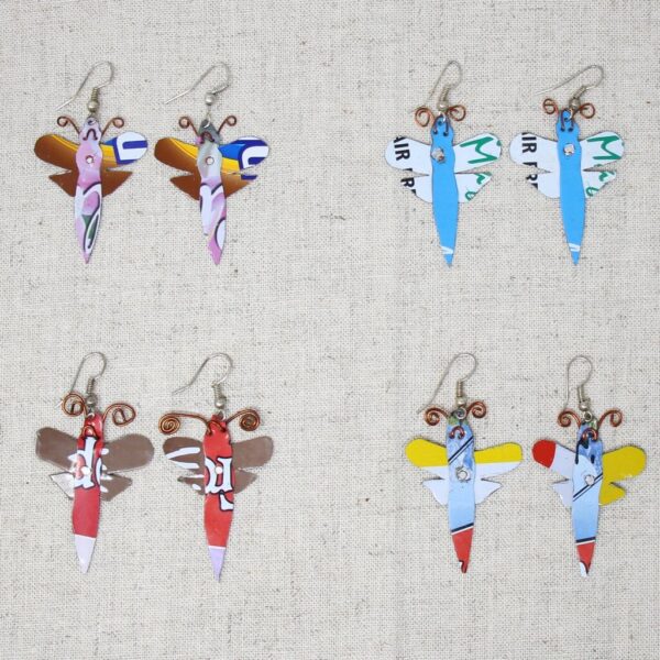 Recycled Tin Dragonfly Earrings - Creative Alternatives - Image 3