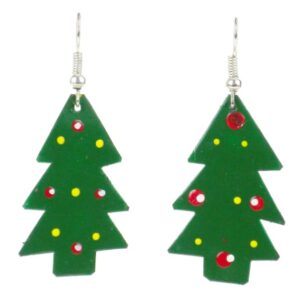 Set of 10 Painted Tin Christmas Tree Earrings -Creative Alternatives
