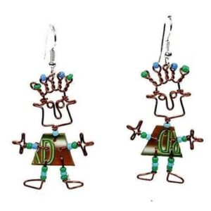 Set of 10 Dancing Girl Phone Card Earrings