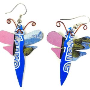 Set of 10 Dragonfly Tin Can Earrings