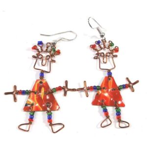 Set of 10 Dancing Dangle Earrings with Tin Can Body