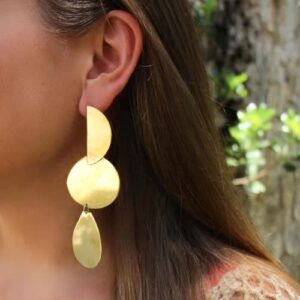 Earrings: Brass Geometric Dangles
