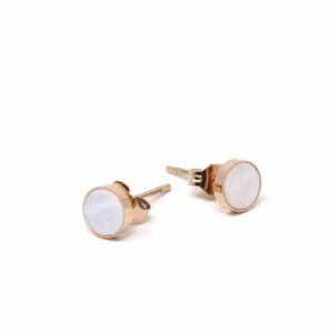Rose Gold and Mother of Pearl Stud Earrings - Starfish Project
