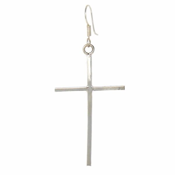 Sterling Silver Cross Drop Earrings - Image 2