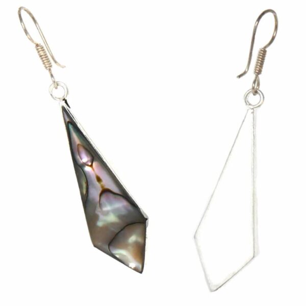 Abalone Diamond-Shaped Dangle Earrings - Image 8