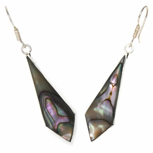 Abalone Diamond-Shaped Dangle Earrings - Image 5