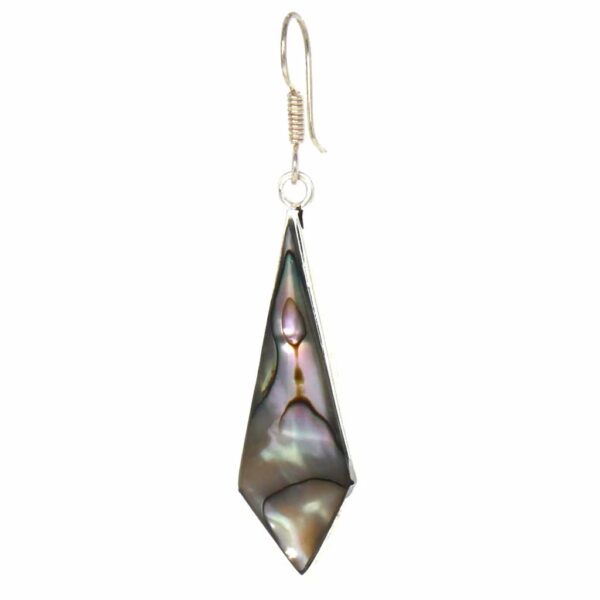 Abalone Diamond-Shaped Dangle Earrings - Image 4