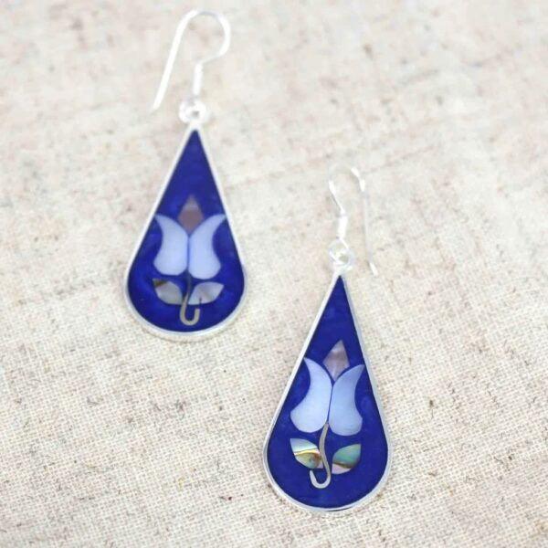 Tulip Abalone Teardrop Earrings - Image 2
