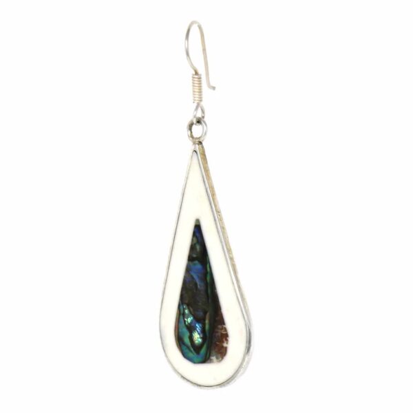 Teardrop Abalone and Mother of Pearl Drop Earrings - Image 2