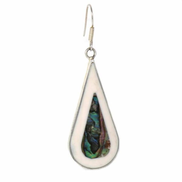 Teardrop Abalone and Mother of Pearl Drop Earrings - Image 5
