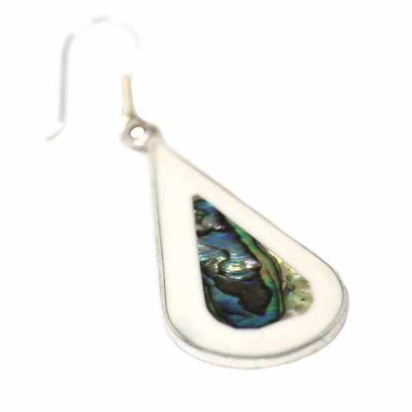 Teardrop Abalone and Mother of Pearl Drop Earrings - Image 6
