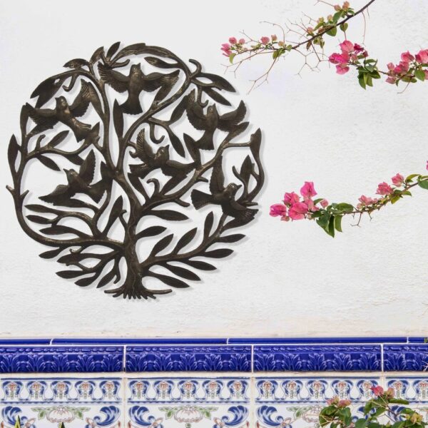Steel Drum Art - 24 inch Tree of Life - Croix des Bouquets - Image 2