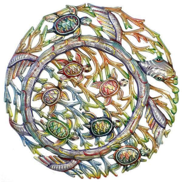 Sea Turtle Metal Wall Art - Croix des Bouquets - Image 3