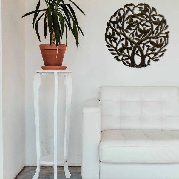 Double Tree of Life Metal Wall Art 24-inch Diameter - Croix des Bouquets - Image 3